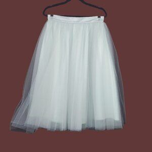 Anthropologie Womens Alexandra Grecco Dusty Green Tulle Midi Skirt Size 10